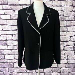 Jones Wear Black & White Fully Lined Long Sleeve Jacket Size 14